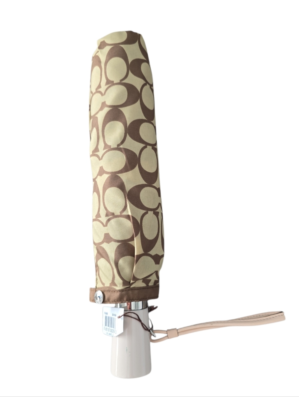 NWT Coach Y2K Chelsea Signature Khaki / Mahogany Compact Umbrella F60588 - Picture 5 of 9
